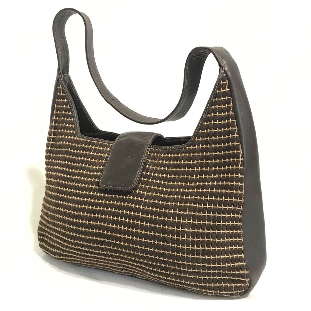 The Sak Kendra Purse Shoulder Handbag Leather Suede 12" Boho Hobo Brown Bag